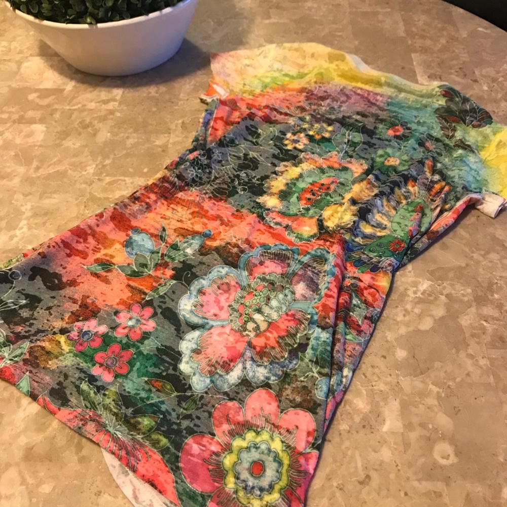 Cache short sleeve beaded top